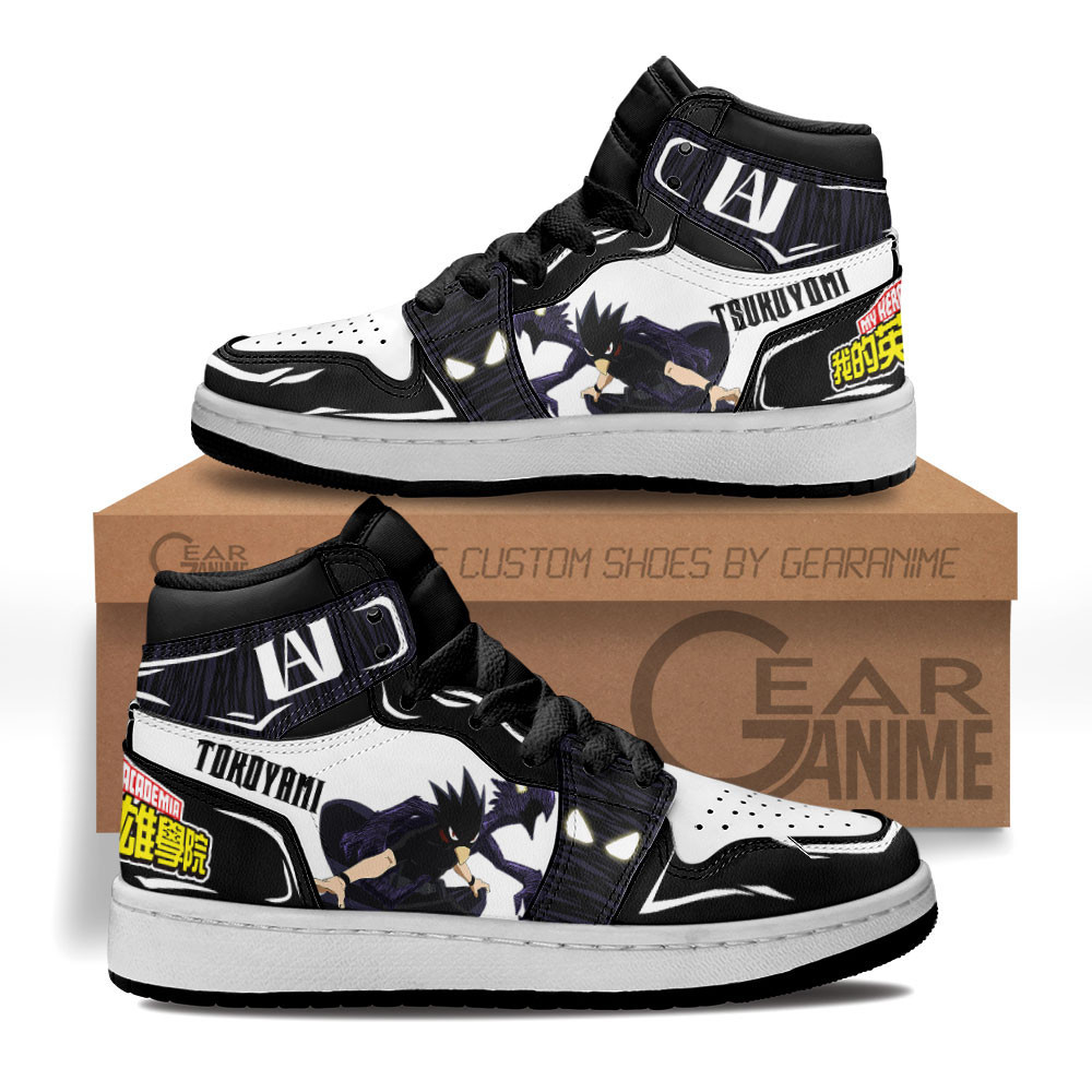 Fumikage Tokoyami Custom Anime Kids High-Top Leather Sneakers