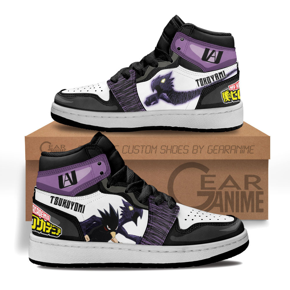 Fumikage Tokoyami Custom Anime Kids High-Top Leather Sneakers