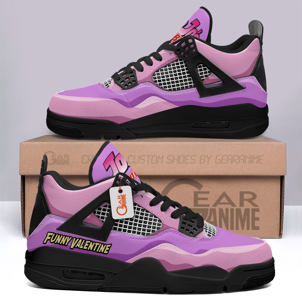 Funny Valentine Retro 4 Leather Sneakers Custom Name