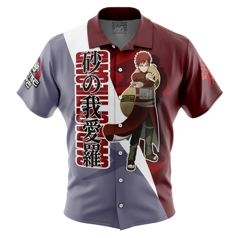 Gaara Shippuden Button Up Hawaiian Shirt