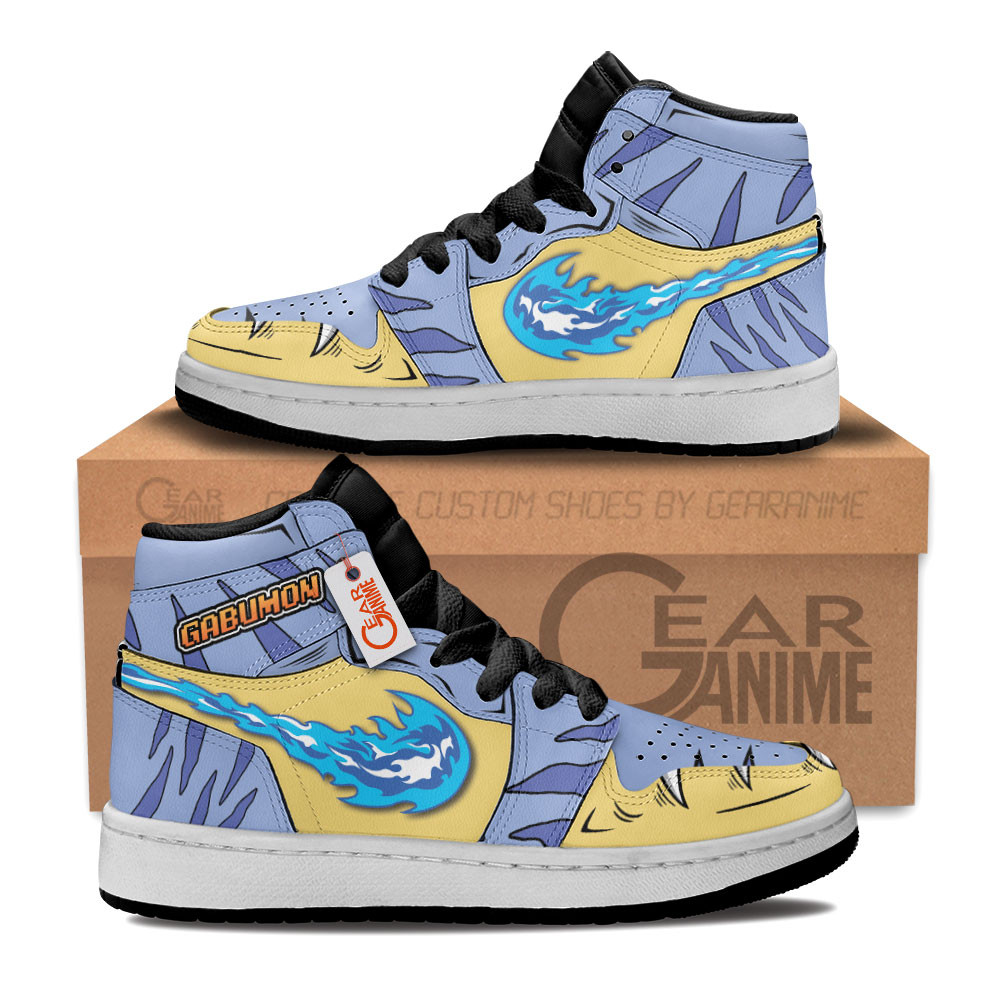 Gabumon Custom Anime Kids High-Top Leather Sneakers