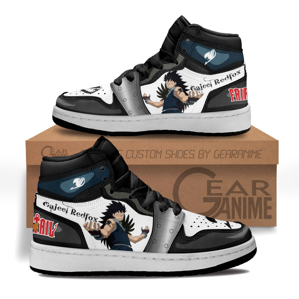 Gajeel Redfox Custom Anime Kids High-Top Leather Sneakers