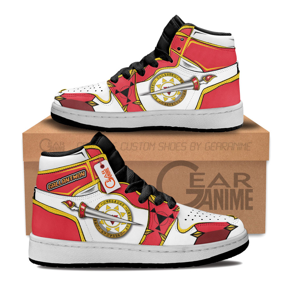 Gallantmon Custom Anime Kids High-Top Leather Sneakers