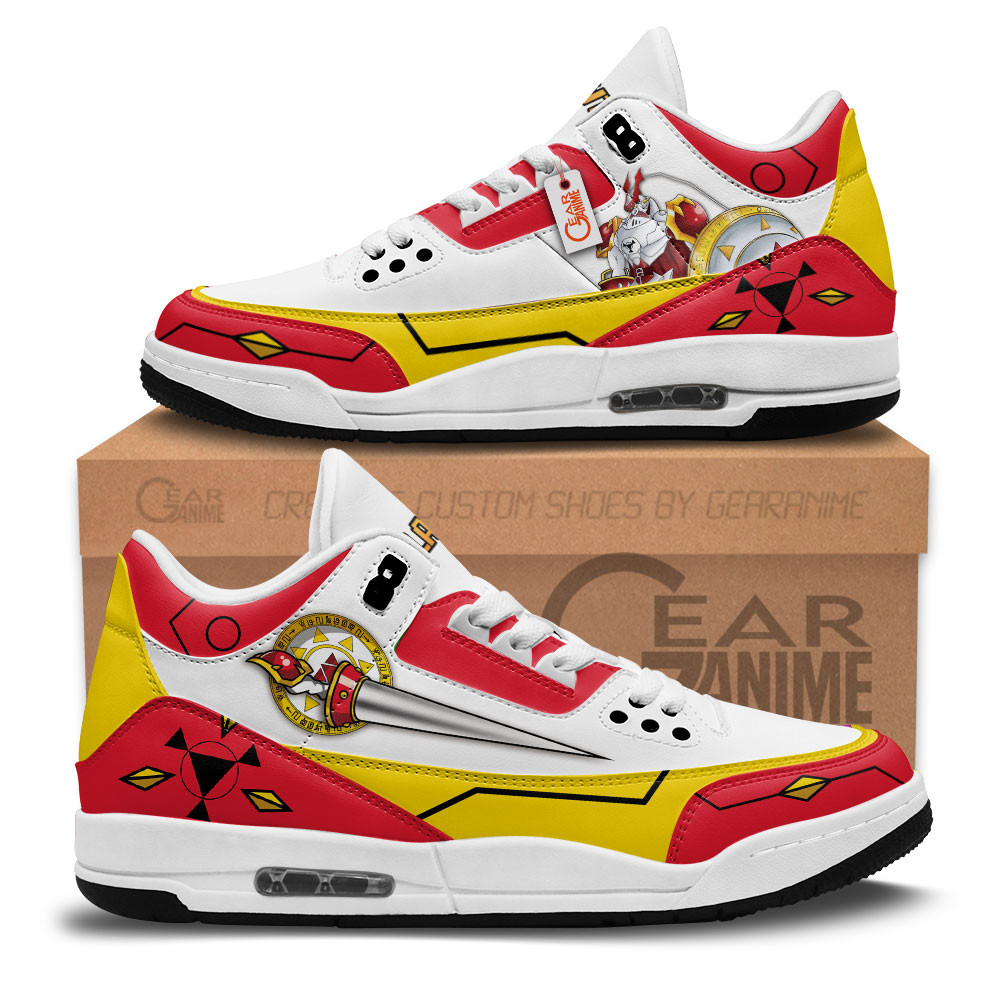 Gallantmon Custom Anime Retro 3 Leather Sneakers