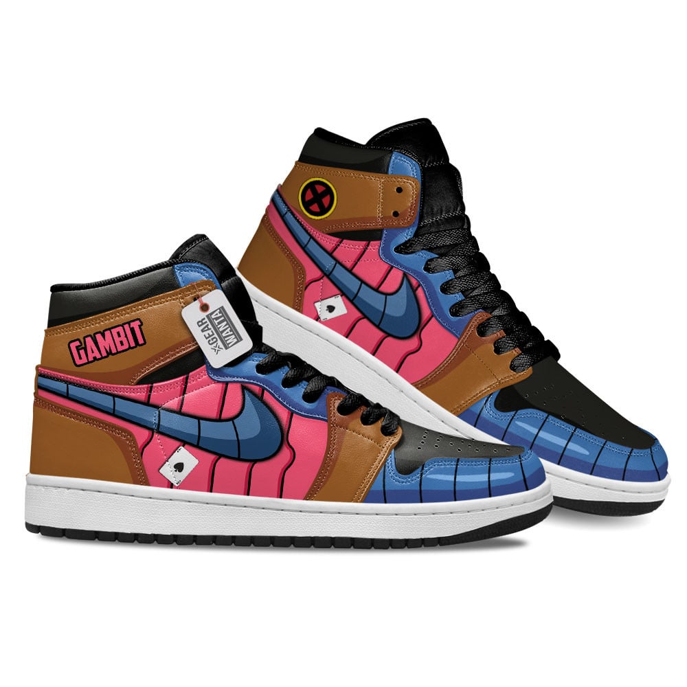 Gambit Custom Movie High-Top Leather Sneakers Remy LeBeau Card Master Edition