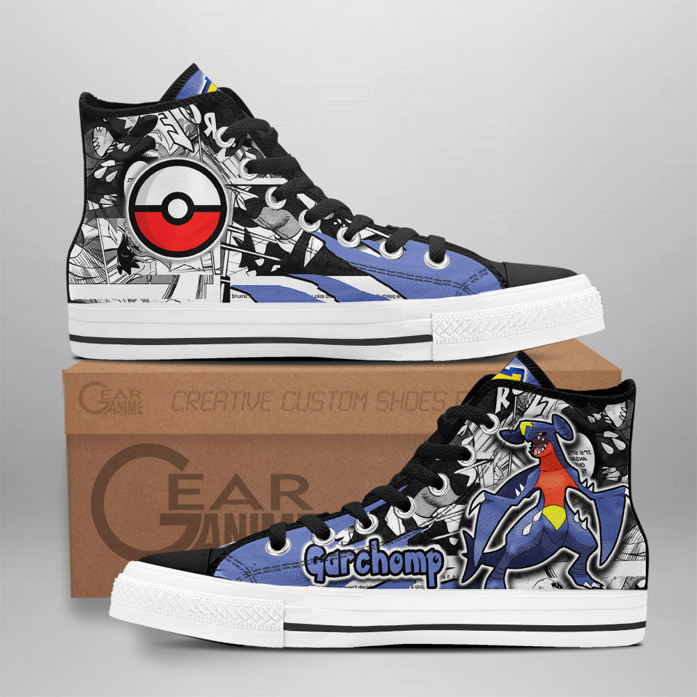 Garchomp Custom Anime High-Top Canvas Shoes
