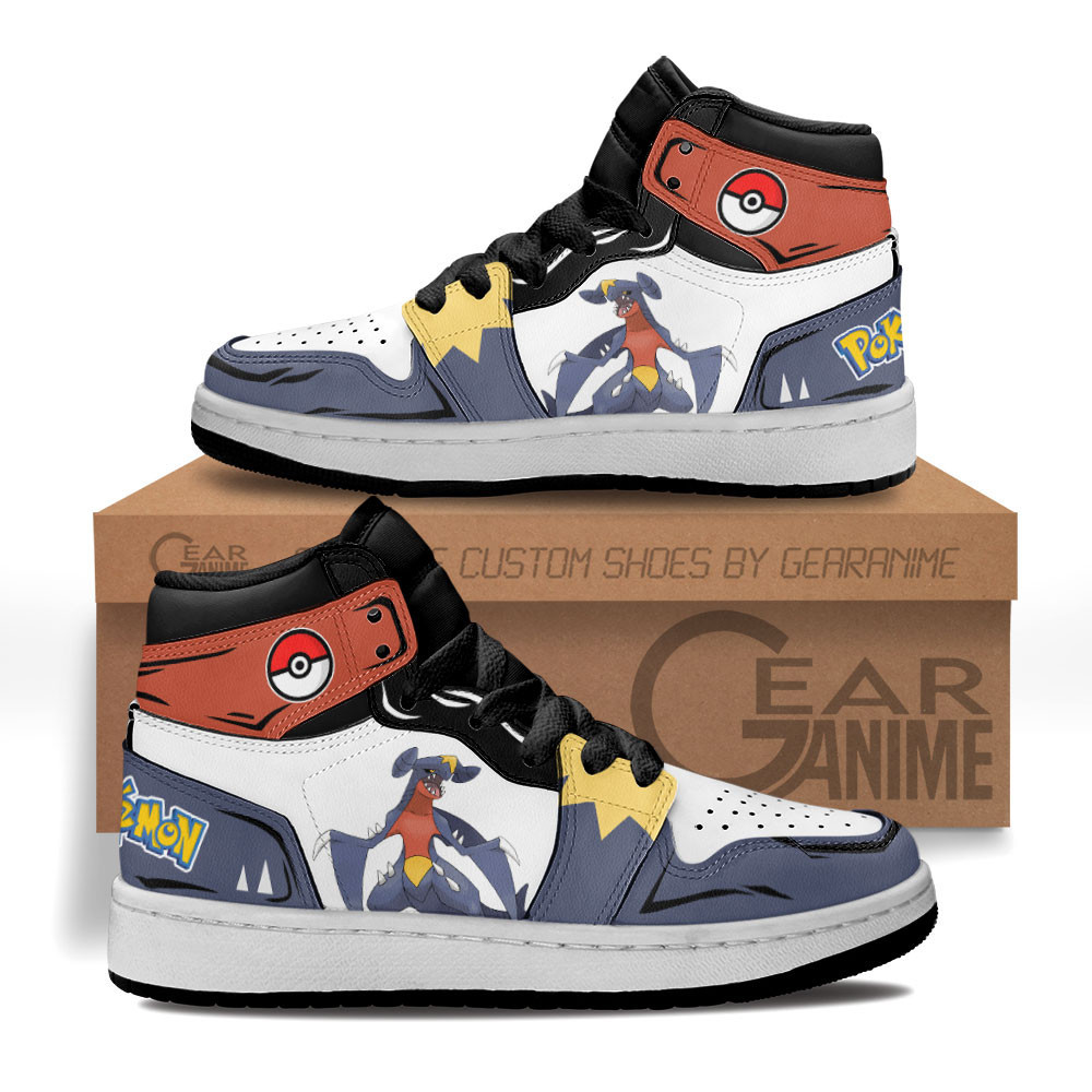 Garchomp Custom Anime Kids High-Top Leather Sneakers