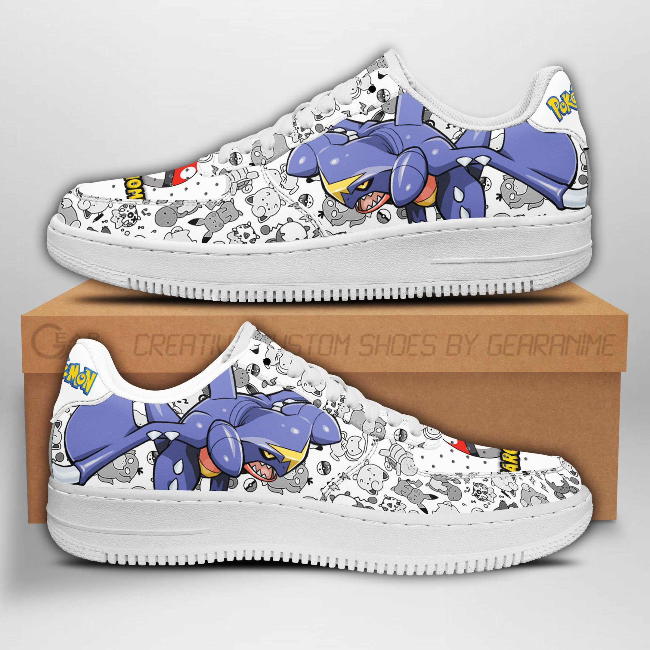 Garchomp Custom Anime Low-Top Leather Sneakers