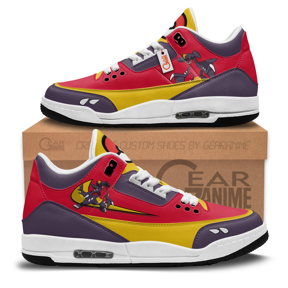Garchomp Custom Anime Retro 3 Leather Sneakers