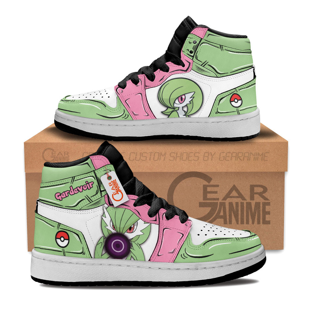 Gardevoir Custom Anime Kids High-Top Leather Sneakers Personalized