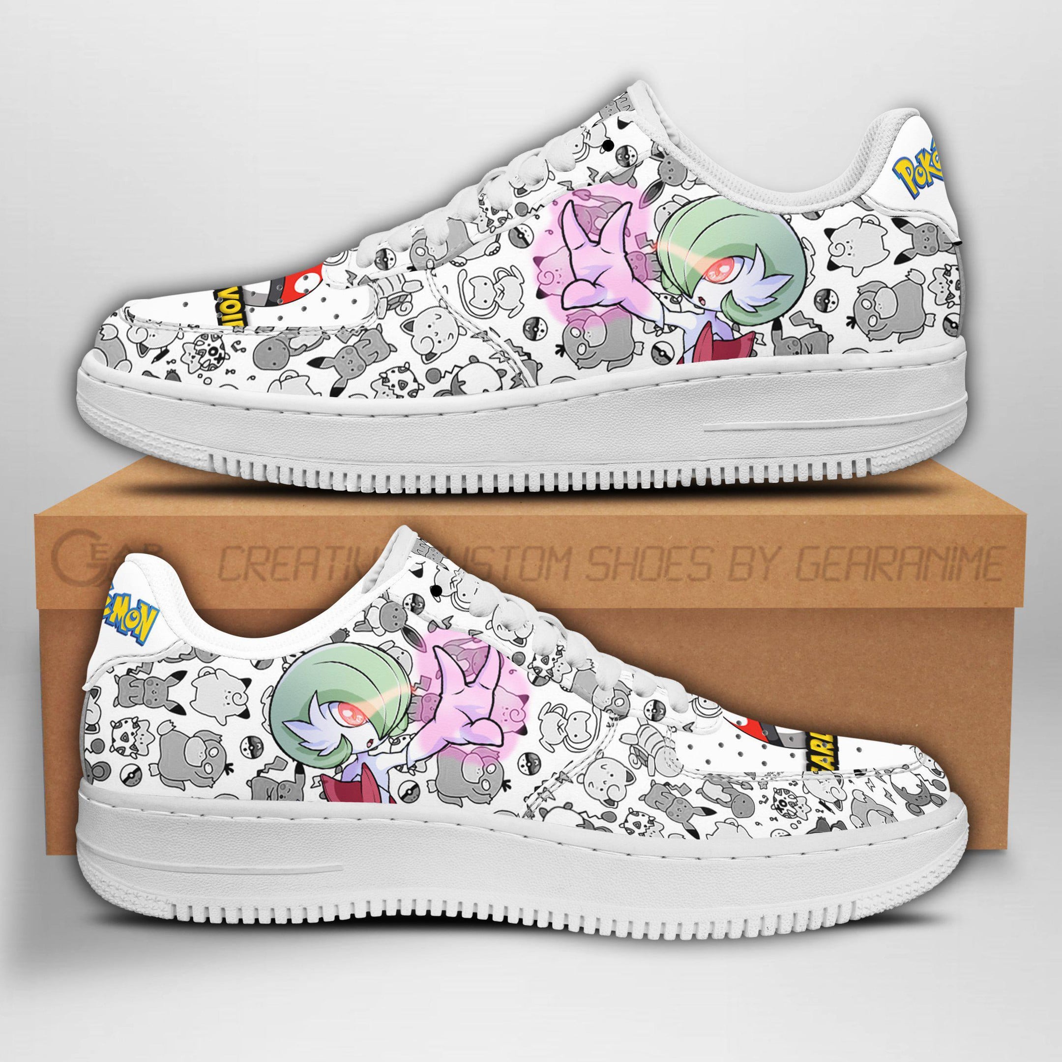 Gardevoir Custom Anime Low-Top Leather Sneakers