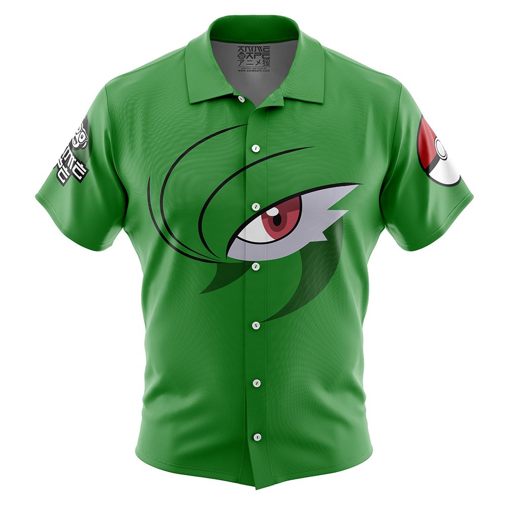 Gardevoir Face Pokemon Button Up  Hawaiian Shirt