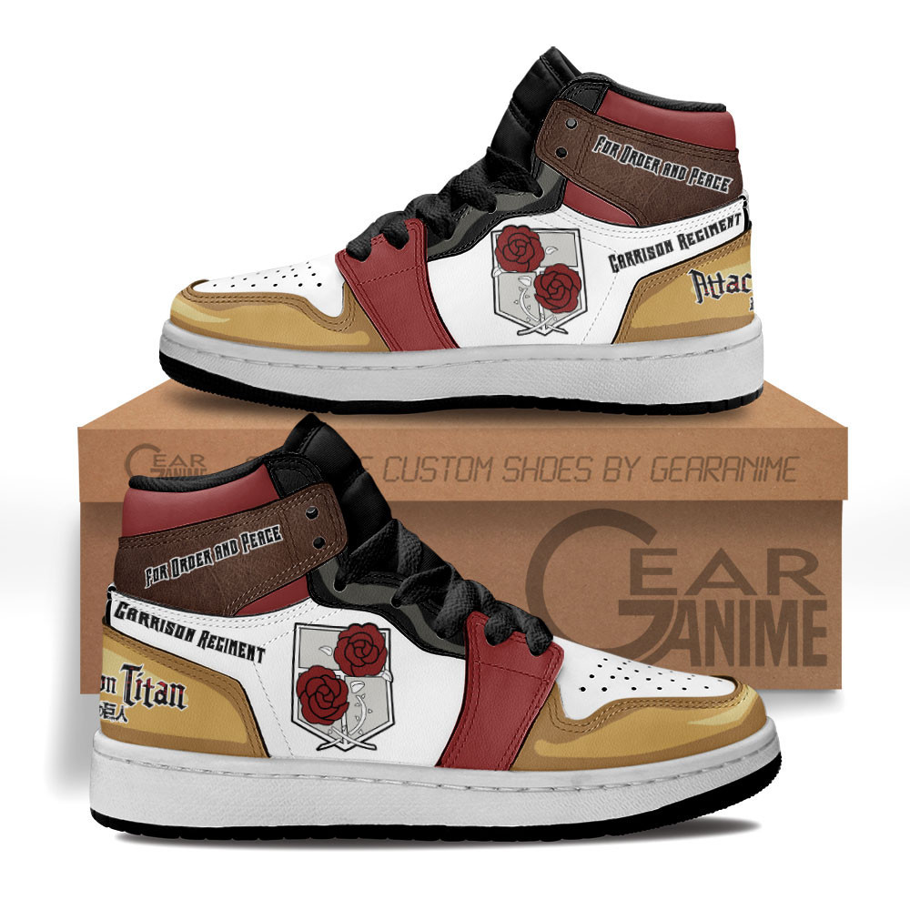Garrison Regiment Custom Anime Kids High-Top Leather Sneakers