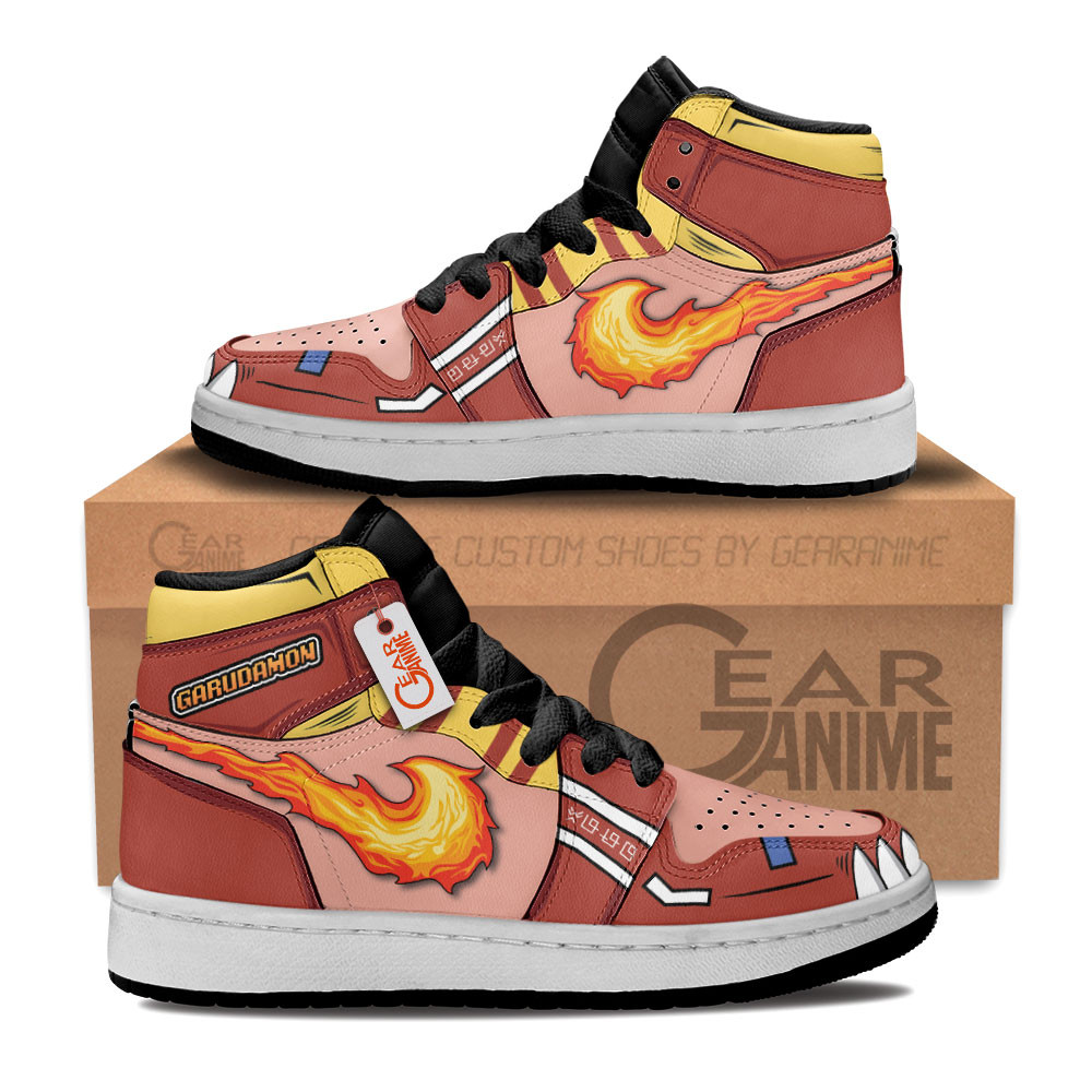 Garudamon Custom Anime Kids High-Top Leather Sneakers