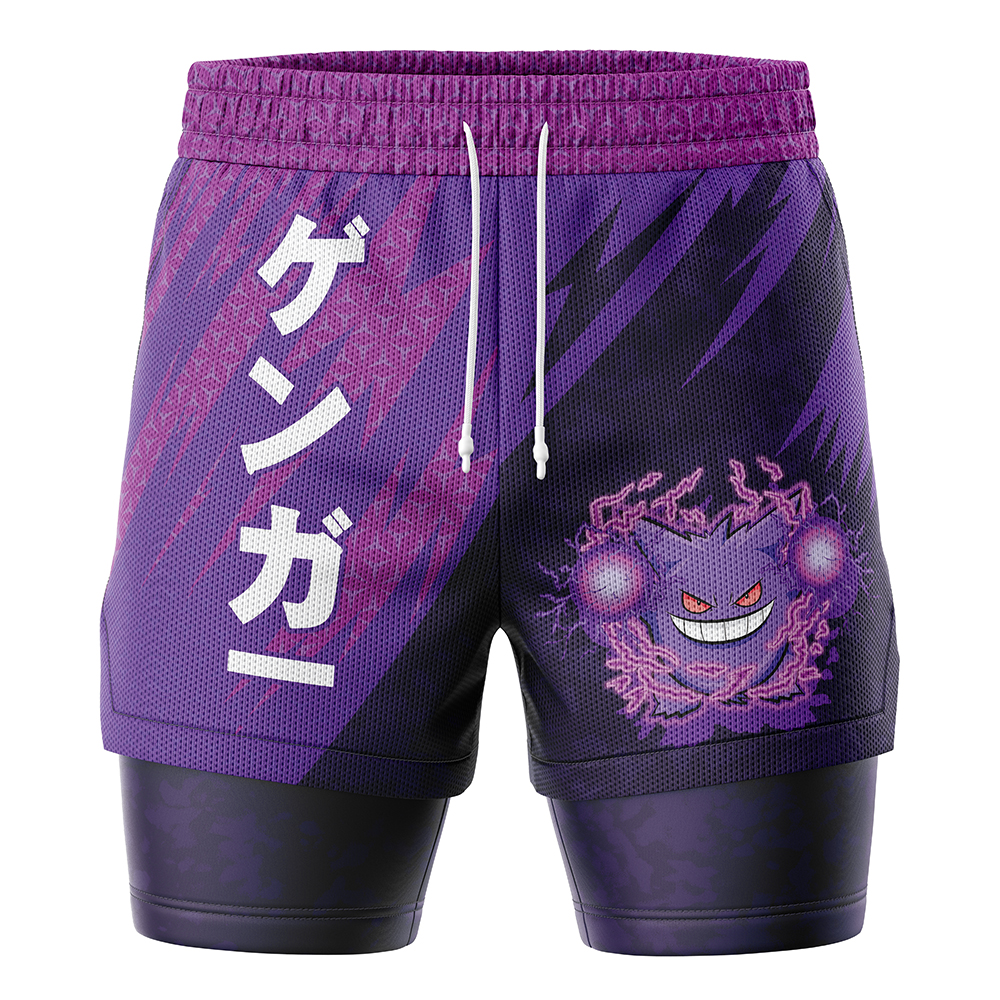 Gengar Attack V1 Pokemon 2-in-1 Performance Shorts