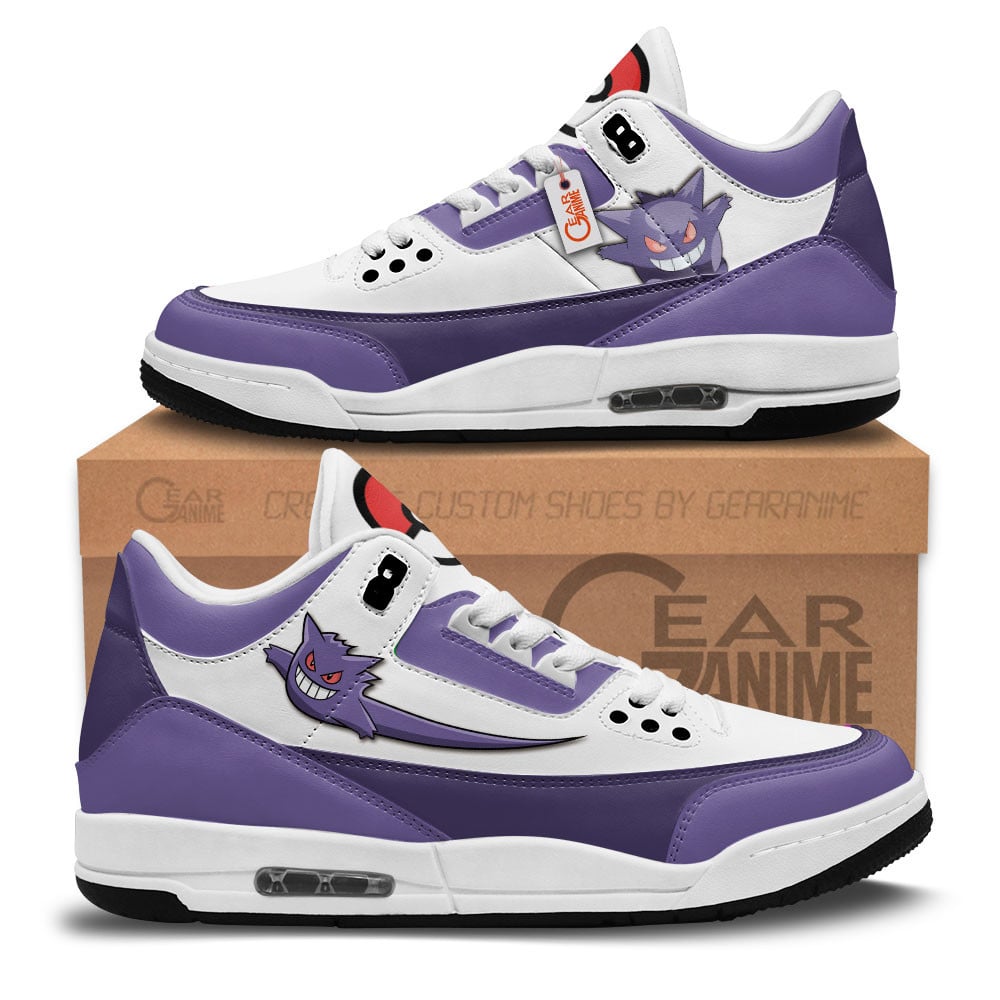 Gengar Custom Anime Retro 3 Leather Sneakers