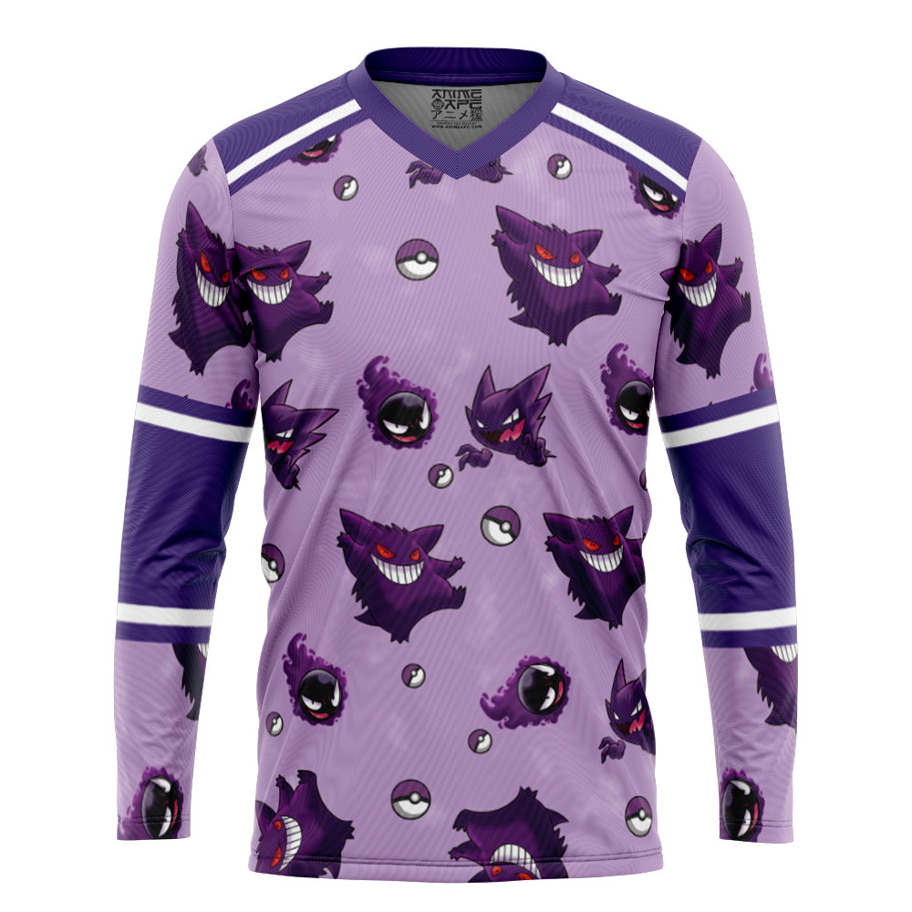 Gengar Pattern Pokemon Hockey Jersey