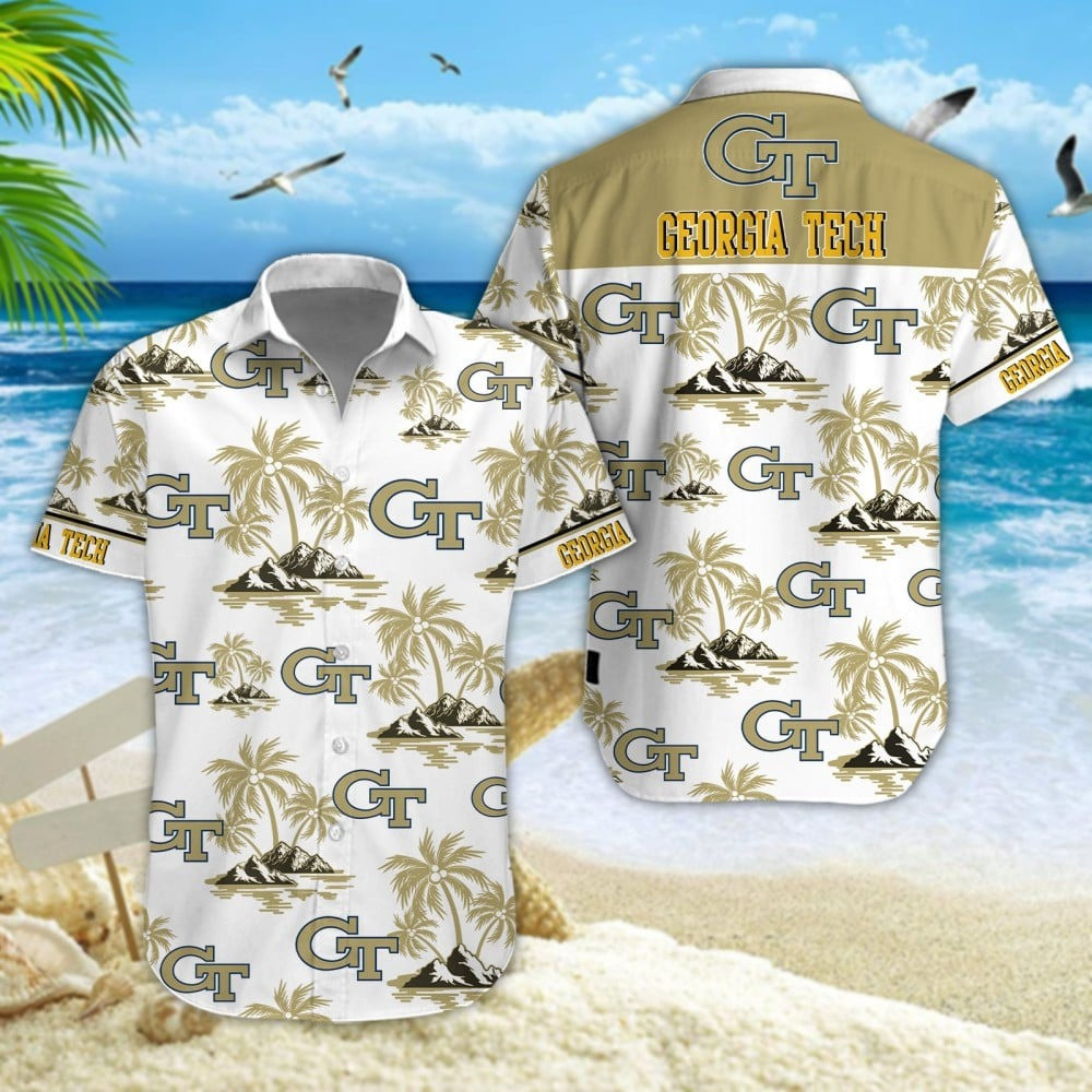 Georgia Tech Yellow Jackets Football Hawaiian Summer Fan Apparel Best Gift For Teammate