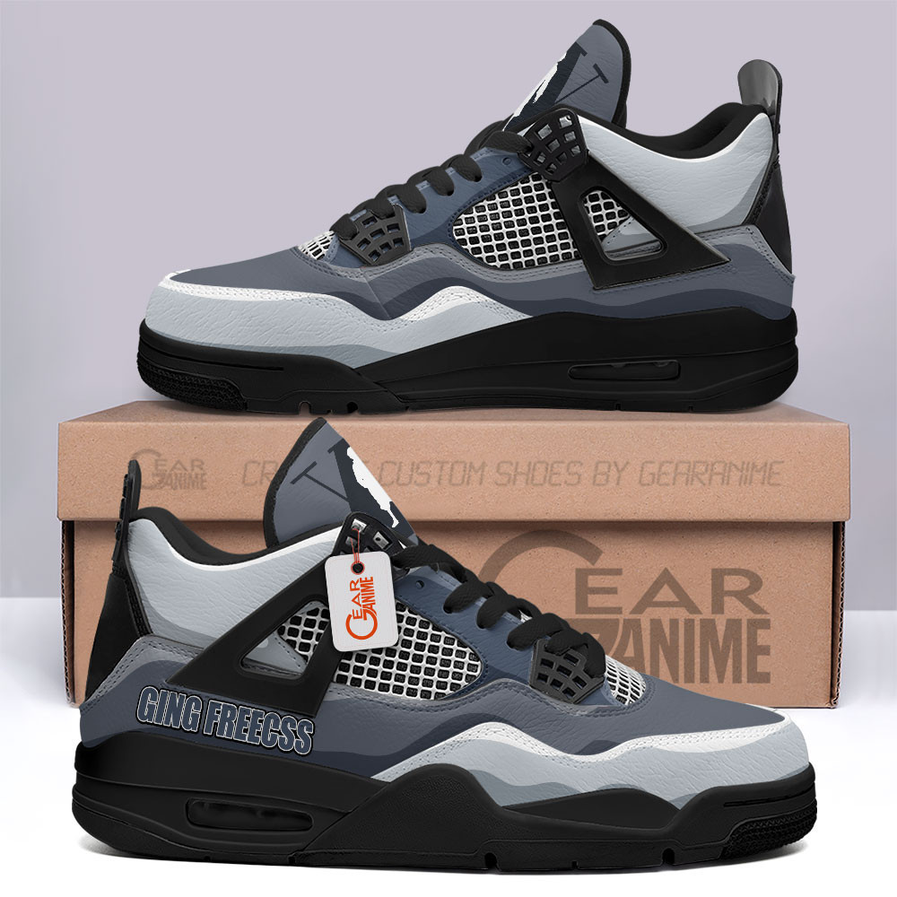 Ging Freecss Retro 4 Leather Sneakers Custom Name