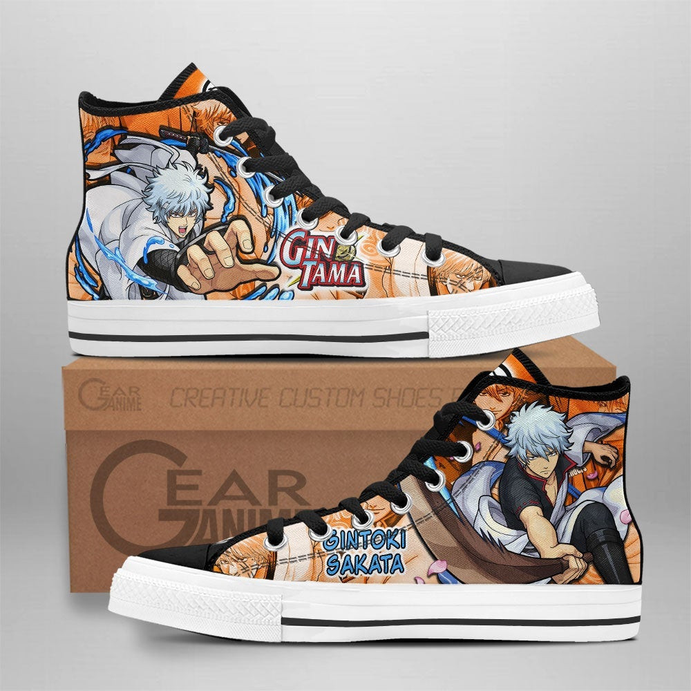 Gintoki Sakata Custom Anime High-Top Canvas Shoes