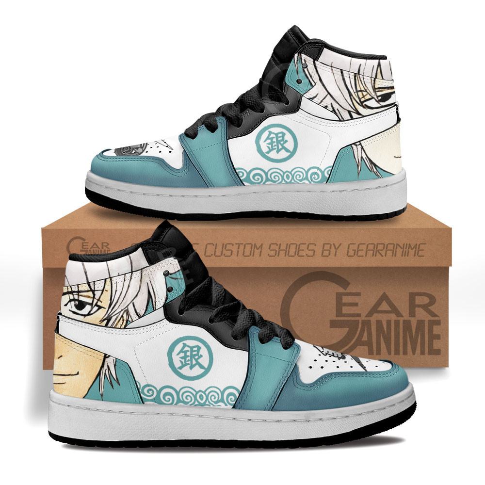 Gintoki Sakata Custom Anime Kids High-Top Leather Sneakers Gintama MV1307