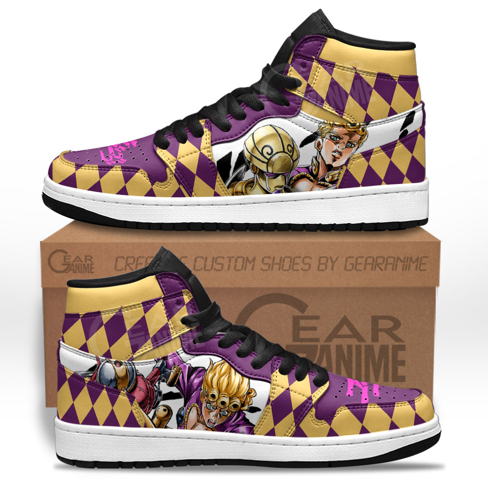 Giorno Giovanna Custom Anime High-Top Leather Sneakers