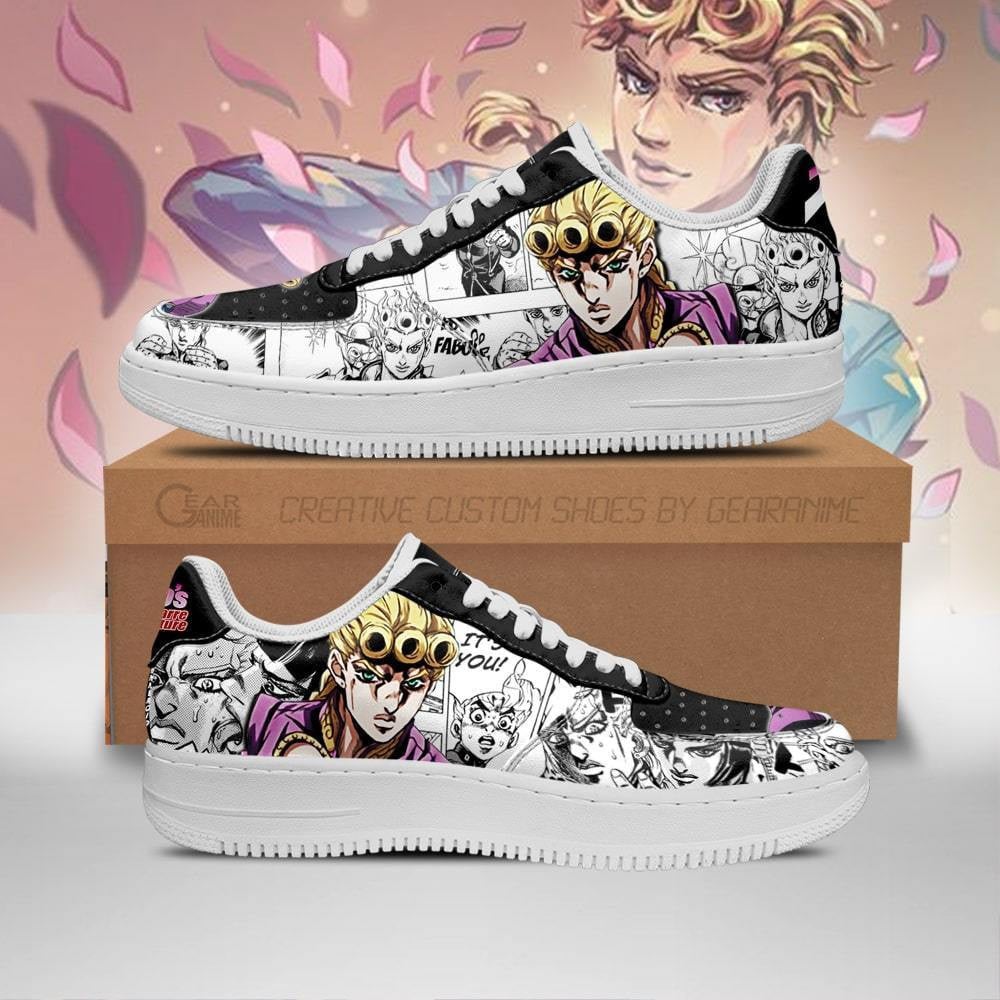 Giorno Giovanna Custom Anime Low-Top Leather Sneakers