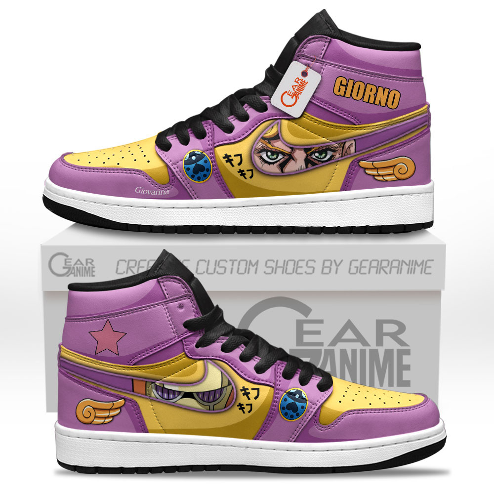 Giorno Giovanna High-Top Leather Sneakers Custom Name