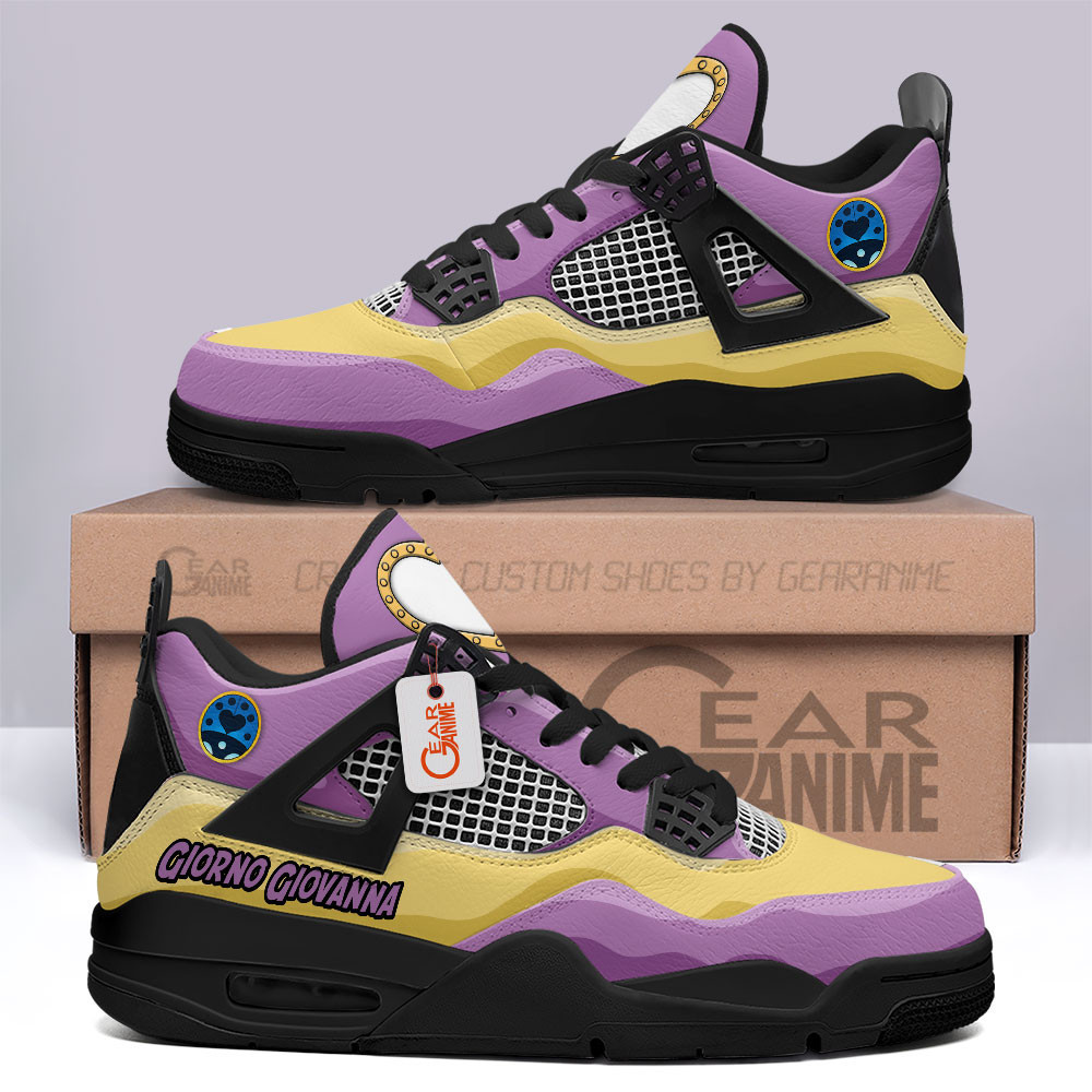 Giorno Giovanna Retro 4 Leather Sneakers Custom Name
