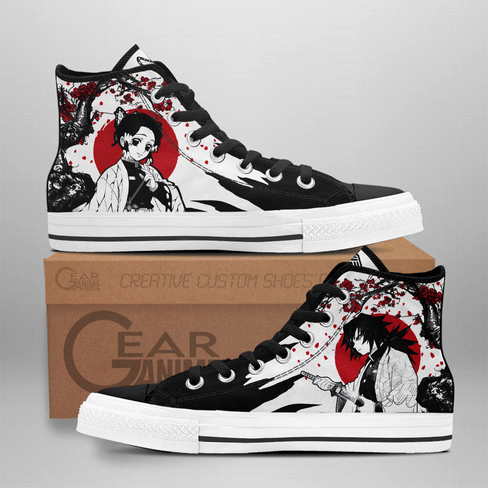 Giyu and Shinobu Custom Anime High-Top Canvas Shoes