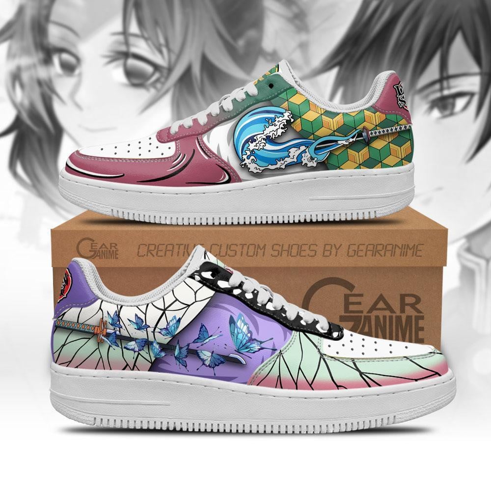 Giyuu and Shinobu Custom Anime Low-Top Leather Sneakers