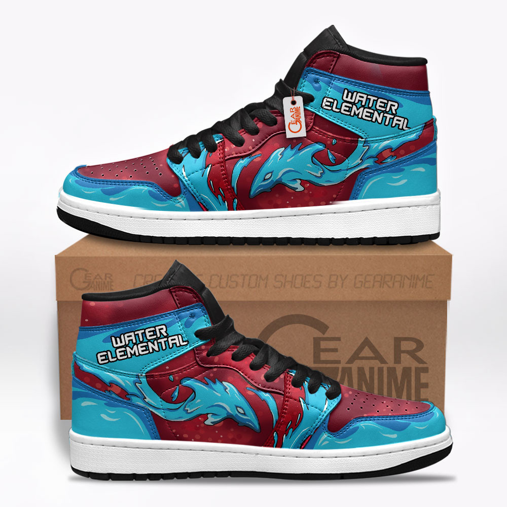 Glock-18 Water Elemental Custom Gaming High-Top Leather Sneakers Game C.S Skins