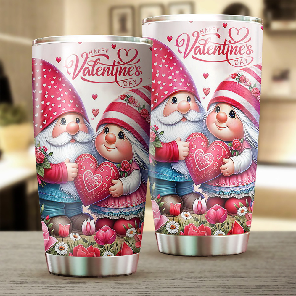 Gnome Couple Happy Valentine’s Day Tumbler