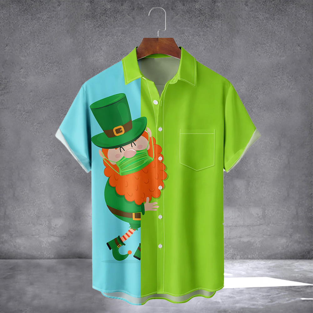 Gnome St Patrick's Day Hawaiian Shirt With Pocket March 17 Funny Holiday Shirt Son Gifts
