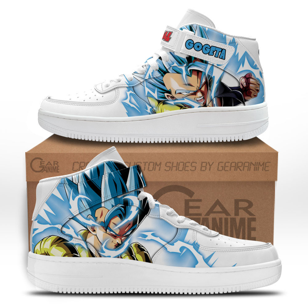 Gogeta Custom Anime Mid-Top Leather Sneakers