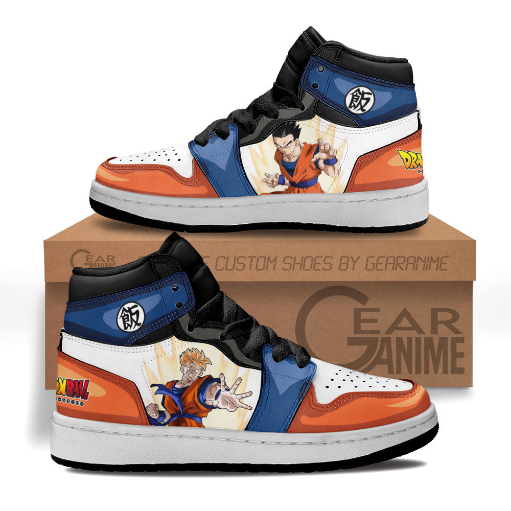 Gohan Custom Anime Kids High-Top Leather Sneakers