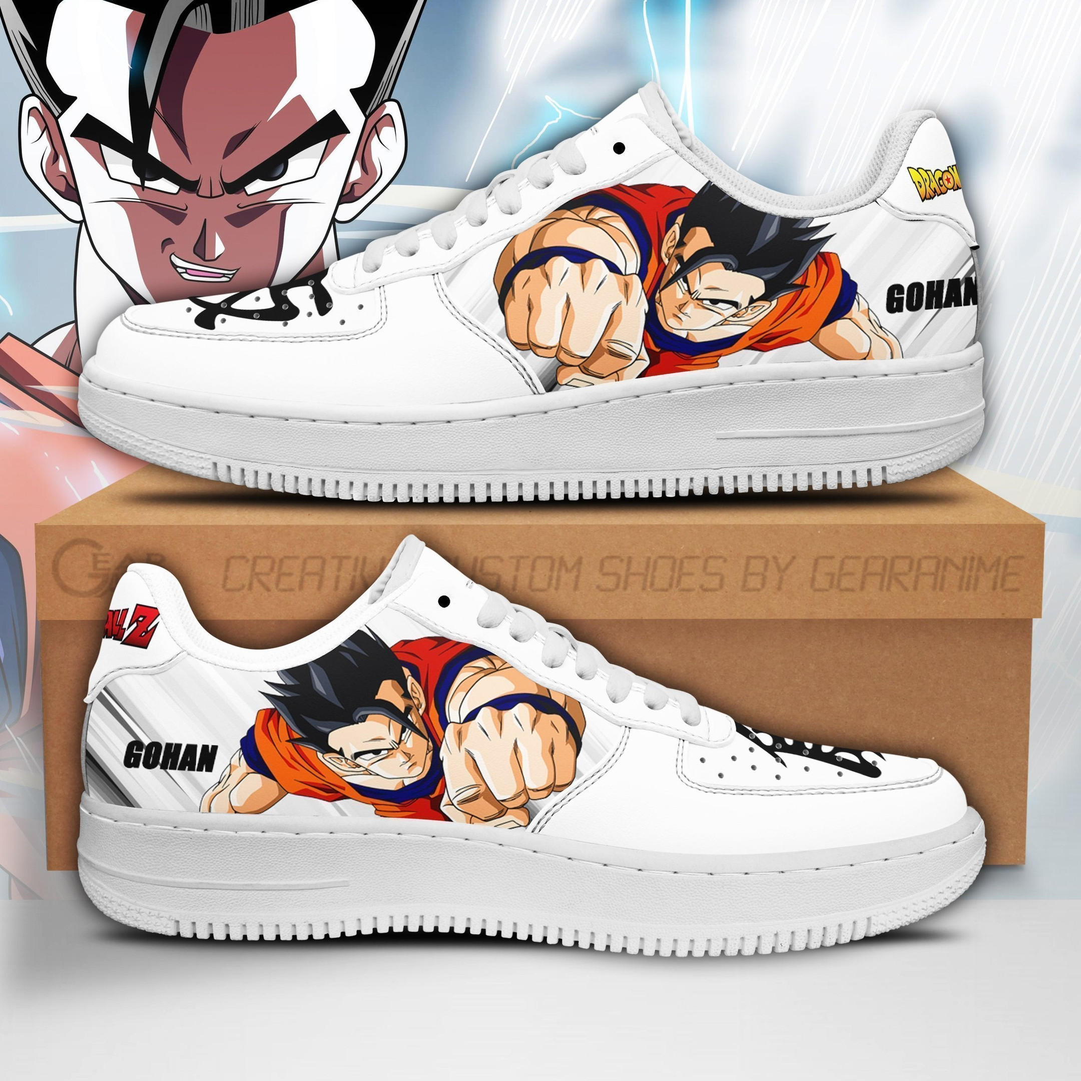 Gohan Custom Anime Low-Top Leather Sneakers