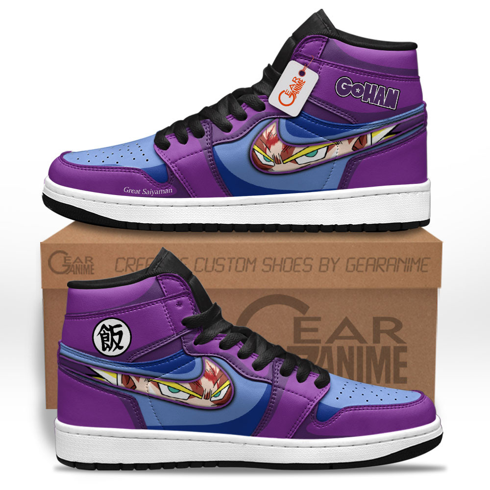 Gohan High-Top Leather Sneakers Purple Gi Custom Name