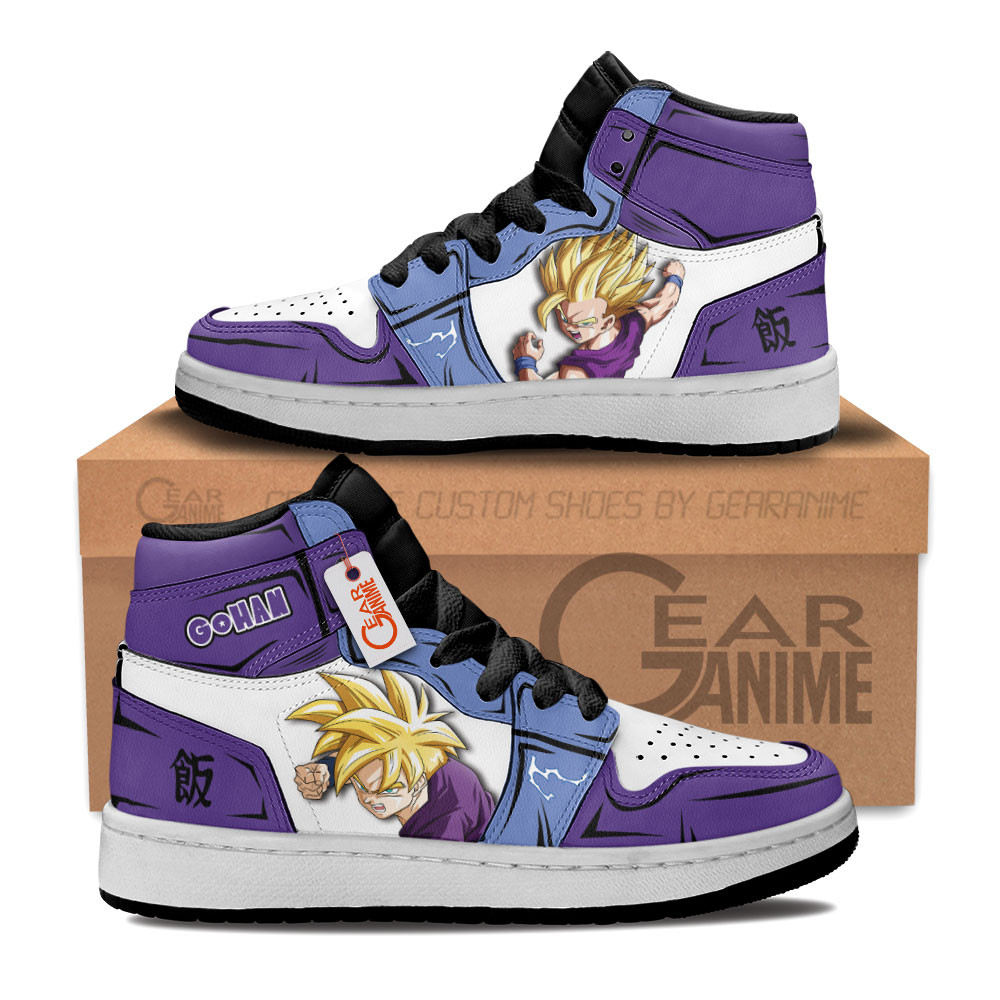 Gohan Super Saiyan Custom Anime Kids High-Top Leather Sneakers Personalized