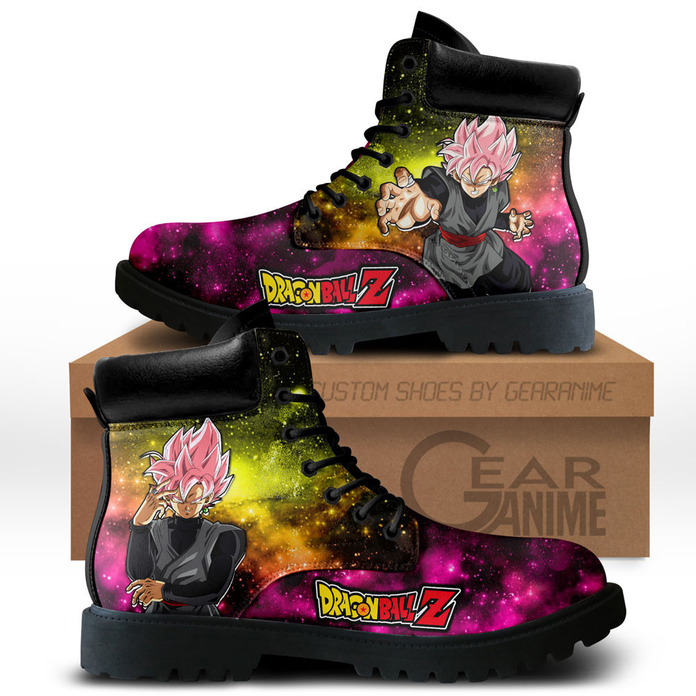 Goku Black Rose Custom Anime Combat Boots Galaxy Theme Edition