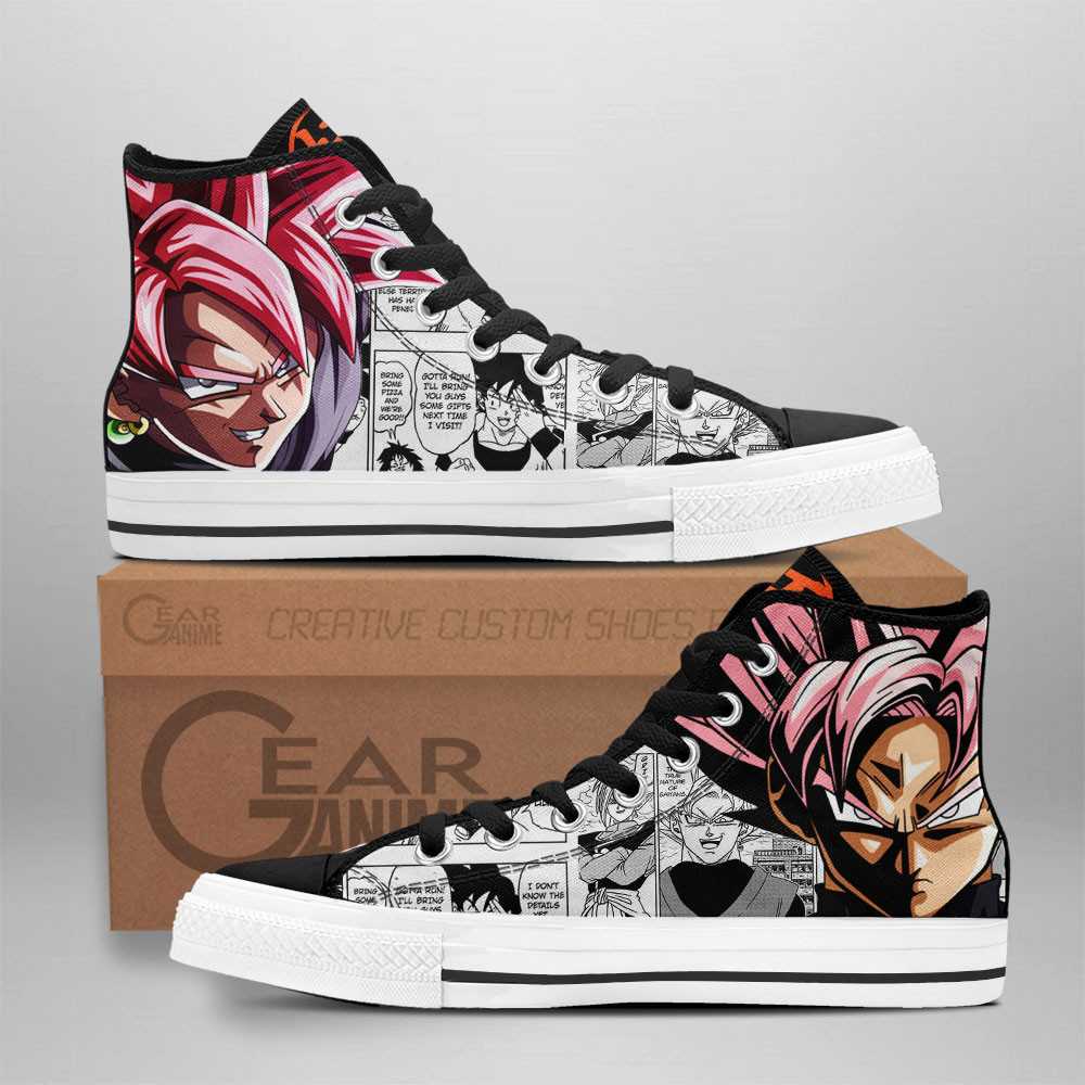 Goku Black Rose Custom Anime High-Top Canvas Shoes