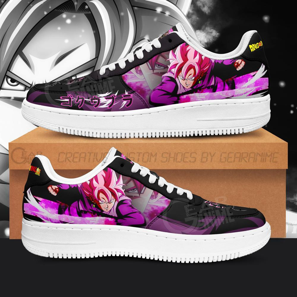 Goku Black Rose Custom Anime Low-Top Leather Sneakers