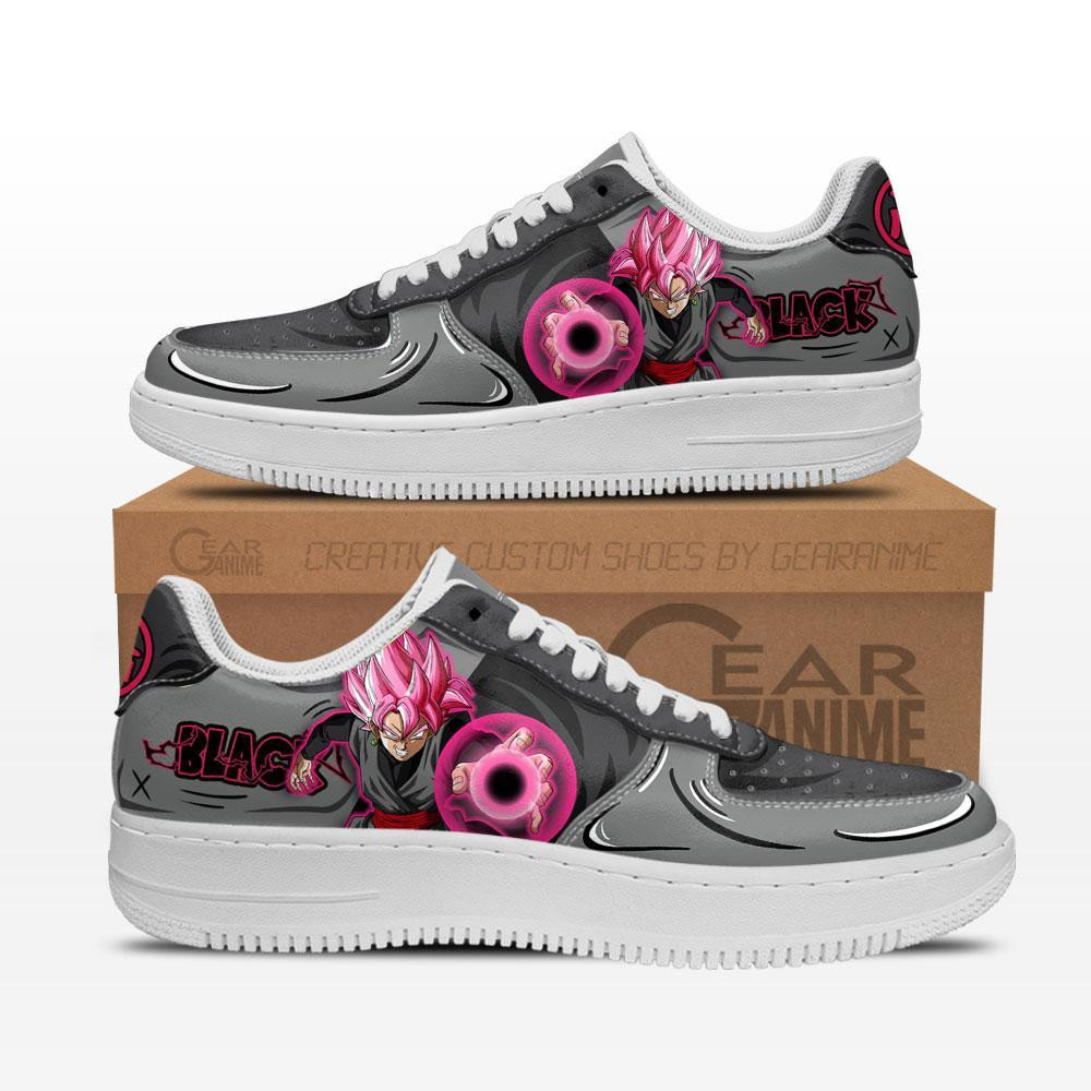 Goku Black Rose Custom Anime Low-Top Leather Sneakers
