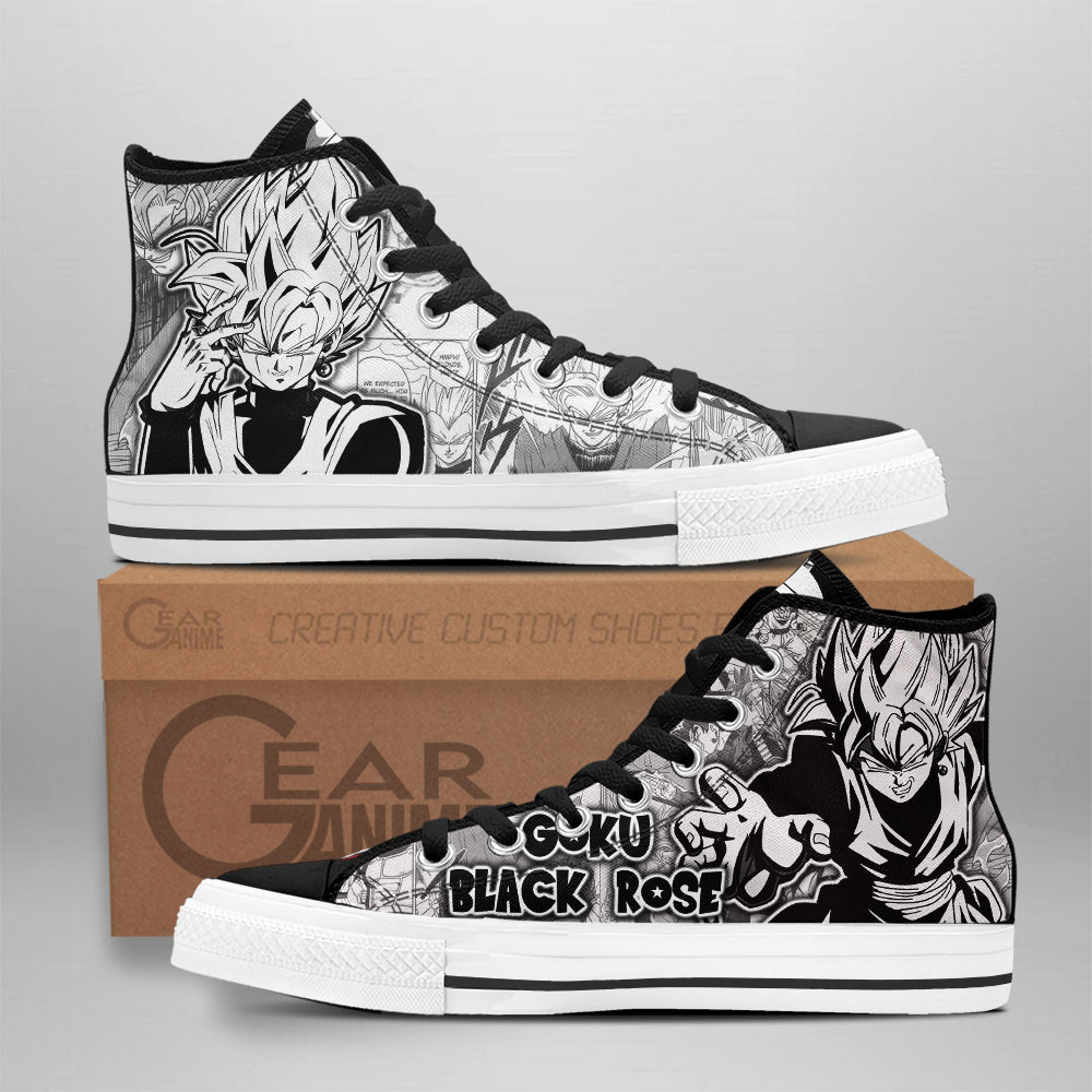 Goku Black Rose Kid Custom Anime High-Top Canvas Shoes