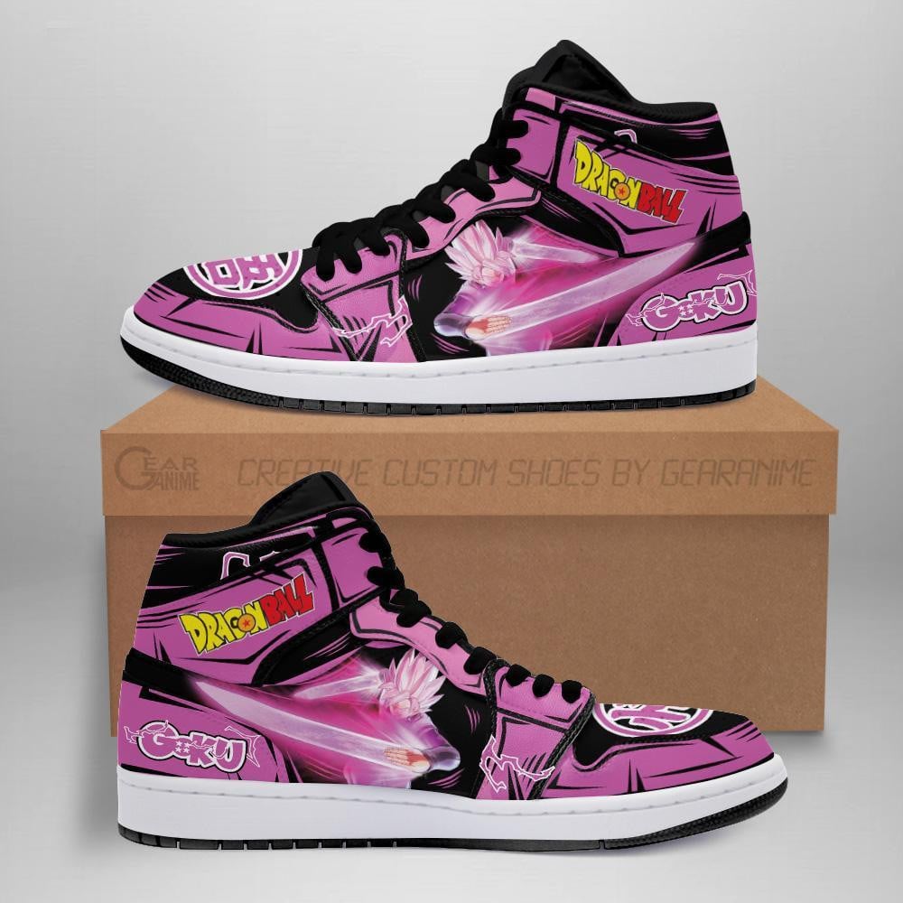 Goku Black Super Saiyan Rose Custom Anime High-Top Leather Sneakers