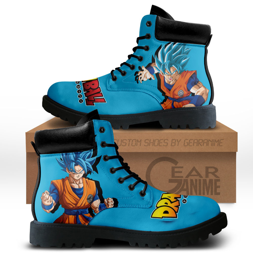 Goku Blue Custom Anime Combat Boots MV2811