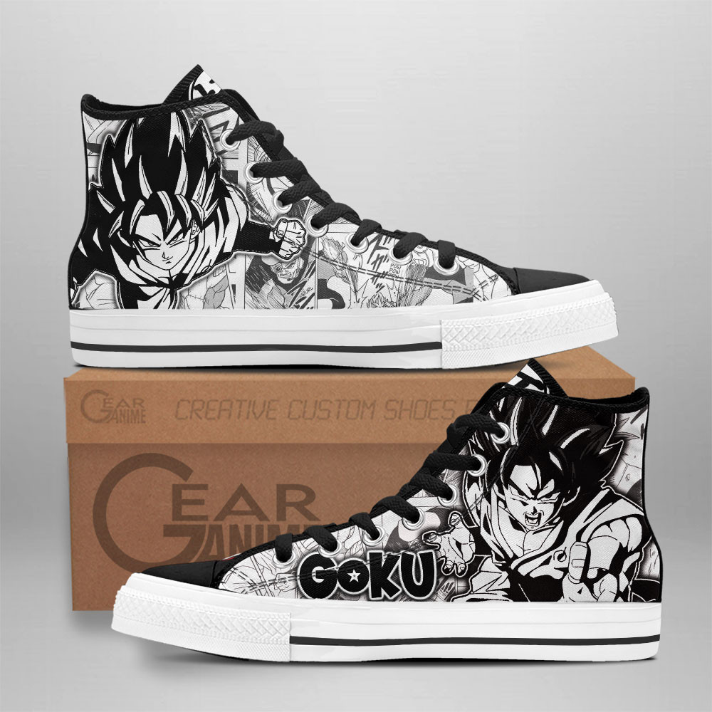 Goku Blue Custom Anime High-Top Canvas Shoes