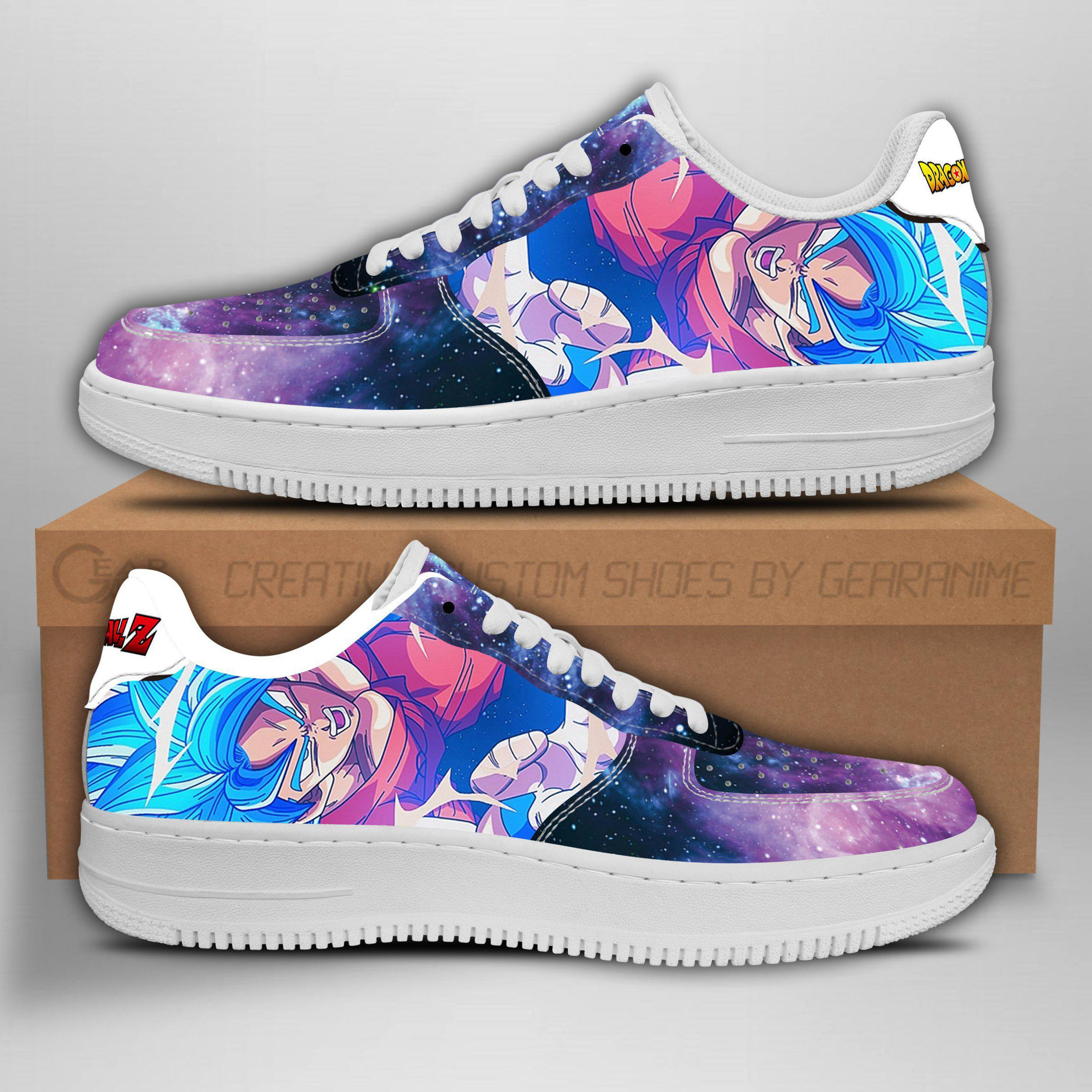 Goku Blue Custom Anime Low-Top Leather Sneakers