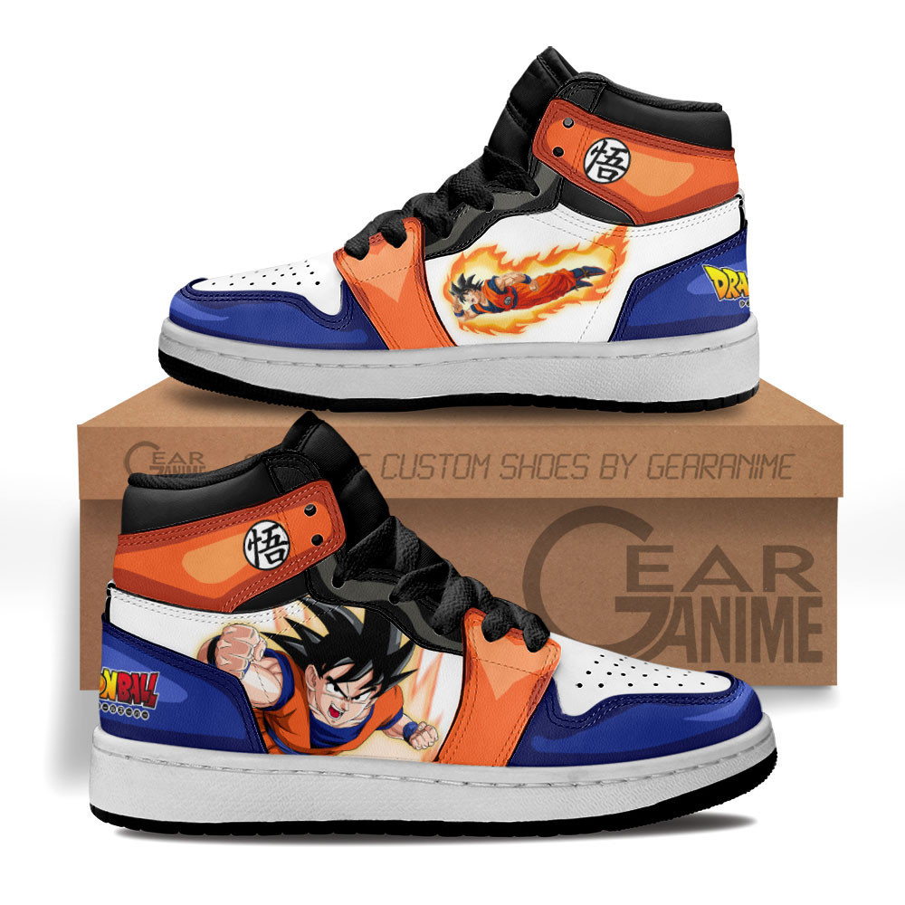 Goku Custom Anime Kids High-Top Leather Sneakers
