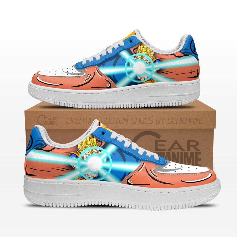 Goku Kamehameha Custom Anime Low-Top Leather Sneakers